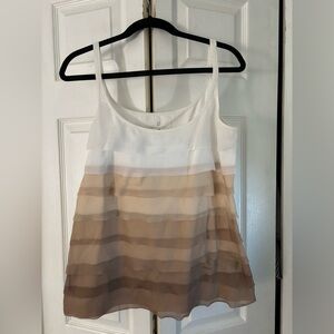 New York & Company White to Brown Layered Ombre Camisole